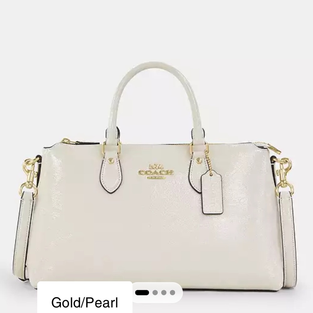 NWT Georgia Satchel Bag Gold/Pearl